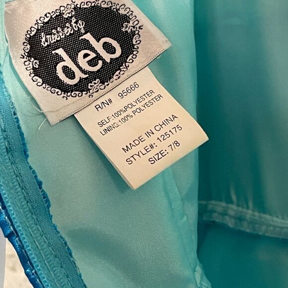 Dresses by Deb Blue Embellished Strapless Princess Prom Dress 7/8 - Picture 9 of 12